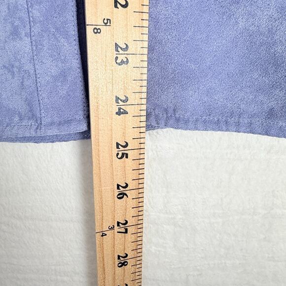 Relativity Faux Suede Women's Purple Button Up Long Sleeve PM Petite Medium Y2k - Picture 4 of 6